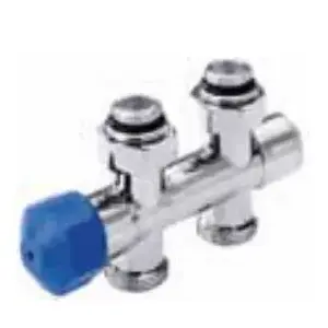 Thermostatic Double Straight Valve DN15 RED R093101001 chrome