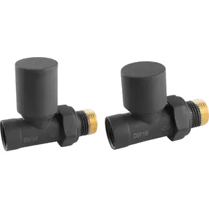 Decorative radiator valve set Ferro ZGB30AT straight, anthracite, model ZGB30AT