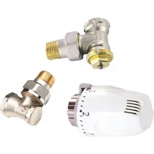 Angle Thermostatic Radiator Valve Set Comap PL808W5428 with Thermostatic Head