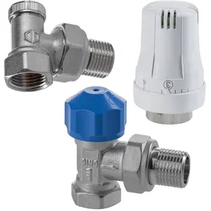 Radiator valve set Honeywell DN15 angular version with thermostatic head, thermostatic valve and return valve