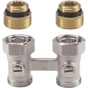 Double straight shut-off valve Honeywell V2495DY015 1/2" for heating systems