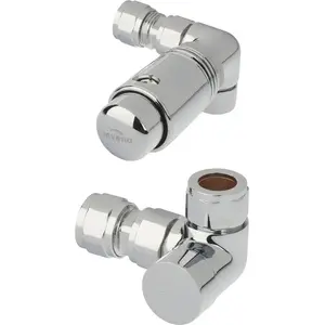 Thermostatic radiator valve set INVENA CD-25-015 axial, chrome