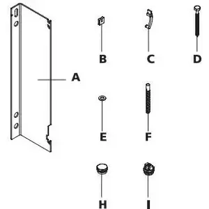 Bracket for Kermi panel hygienic radiators, angled wall bracket 500 mm ZB02190003