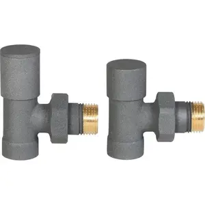 Radiator valve set INVENA CZ-32-K15, 1/2" connection, graphite finish
