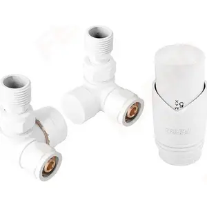 Thermostatic Radiator Valve Set ZTO30WH — No name — thermostatic head + valve + lockshield, white
