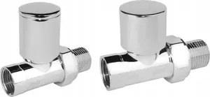 Radiator valve set FERRO ZGB30CR — straight decorative, chrome finish