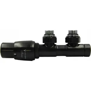 Installation set Varioterm TWINS angular left black matte (valve head on right)