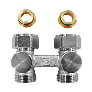 Radiatora pieslēguma komplekts Herz taisns 3/4 x 1/2" ar diviem nipļiem modelis 1376602