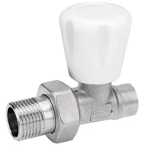 Radiator Valve FERRO ZG2LY straight 1/2" — manual heating valve, brass connection