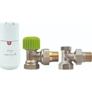 Radiator valve set Varioterm Vario Term angled ECON with TRENDY EGS05106C/FK thermostatic head