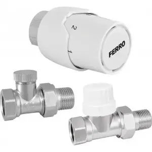 Thermostatic valve set FERRO ZTM20 simple 1/2" for radiator connection