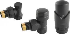 Thermostatic angled valve set No name ZTM31AT, decorative, angled connection