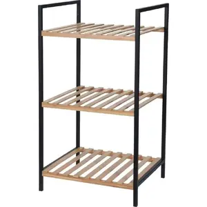 Bathroom Solutions напольная 3-ярусная полка-шкаф для ванной из бамбука Regał 442461