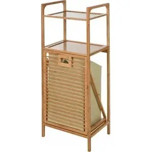 Ванная полка с корзиной для белья KOOPMAN Regał бамбук 95 x 40 см
