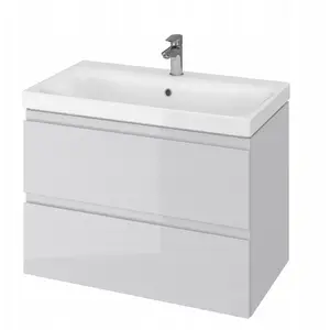 Bathroom vanity cabinet CERSANIT MODUO 80 gray — under-sink cabinet for 80 cm washbasin