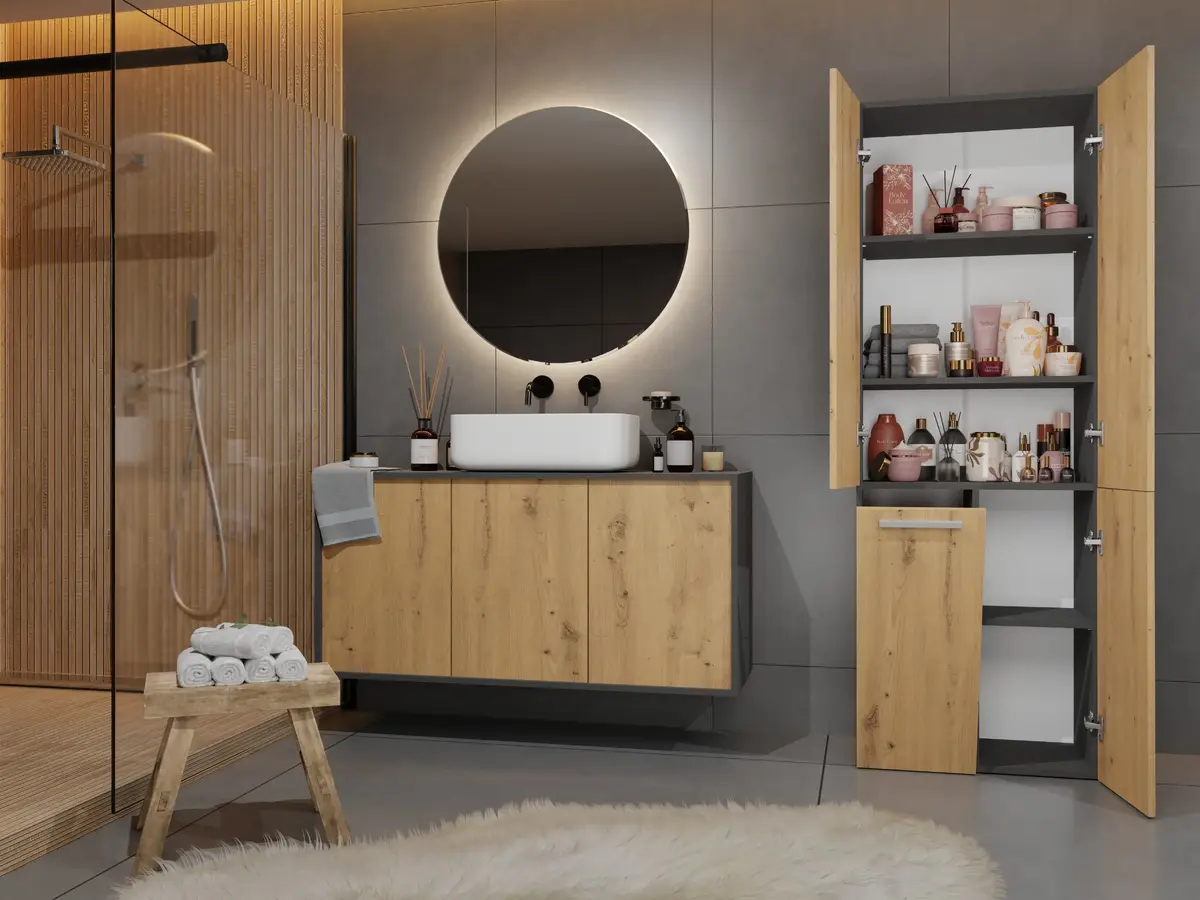 Topeshop NEL 1K DD ANT/ART KP bathroom storage cabinet NEL 1K DD ANT/ART KP Photo 3