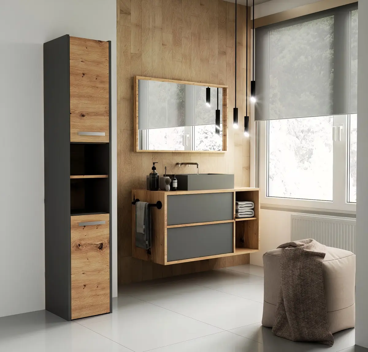Topeshop S30 ANTRACYT/ARTISAN bathroom storage cabinet S30 ANTRACYT/ARTISAN Photo 3