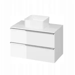 Bathroom cabinet with top CERSANIT Virgo 80 cm white with chrome handle S522-026