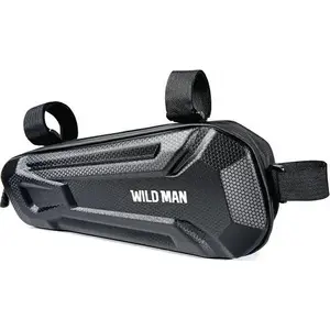 Velosipēda rāmja soma Wildman XT9 XL — melna, stiprināma pie rāmja/roktura