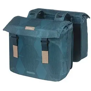 Сумка на багажник Basil Elegance Double 40–49 л с Universal Bridge System, водонепроницаемая, estate blue
