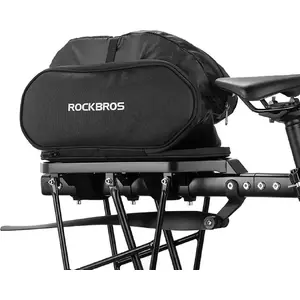 Bicycle trunk bag Rockbros 5 L foldable with seat function, black