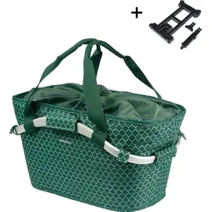 Basil Flair Carry All Rear Basket with MIK Adapter, 22L Waterproof Green