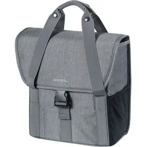 Vienkārša pilsētas soma Basil Go Single Bag 16L ar Hook-On System stiprinājumu, pelēka