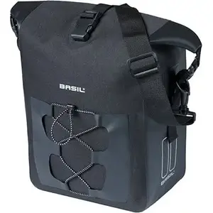 Однoсторонняя сумка для багажника Basil Navigator Waterproof M 12–15 л, система Hook-On, чёрная