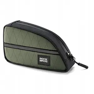 Trīsstūra rāmis soma Rockbros 0,8 l zaļa — velosipēda rāma soma