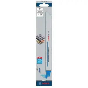 Полотно для сабельной пилы Bosch S1125VF Pro Metal Demolition 1.25 x 19 x 225 мм, 2 шт.