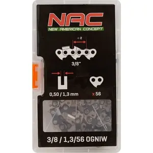 Chain saw cutting chain NAC CE20-NS-H for 16" bar, 56 links, pitch 3/8", gauge 1.3 mm
