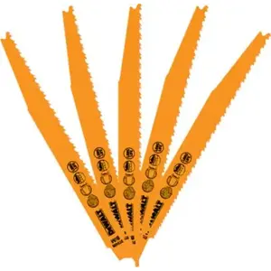 Reciprocating Saw Blades DeWalt DT2406 203 mm length, 2.4–4.6 mm thickness, 5-piece set