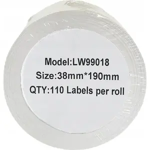 Etiķetes Dymo LW 99018 38 mm x 190 mm 110 gab. melns uz balta aizstājējs