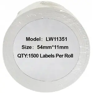 Лента для этикеток Dymo LW 11351 54 мм x 11 мм 1500 шт черный на белом (заменитель S0722360)
