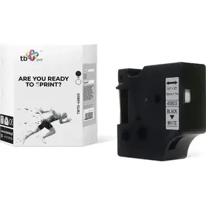 Label tape TB Print TBTD-45803 for DYMO, black on white, 19×7 mm, 1 roll