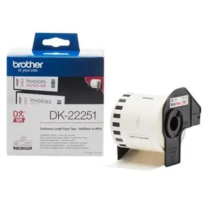Label roll Brother DK-22251 62 mm x 15.24 m red/black on white (compatible)
