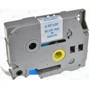 Label tape G G compatible for Brother TZE-223, laminated blue print on white backing, 9 mm x 8 m
