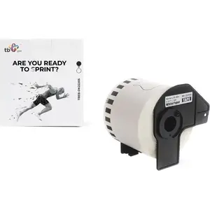 Label roll TB Print TBEB-DK22205 for Brother printers, black on white, 62 x 30.48 mm