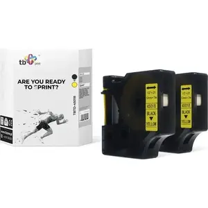 Thermal transfer label tape TB Print TBTD-45018 black on yellow 12 × 7 mm 2 pcs