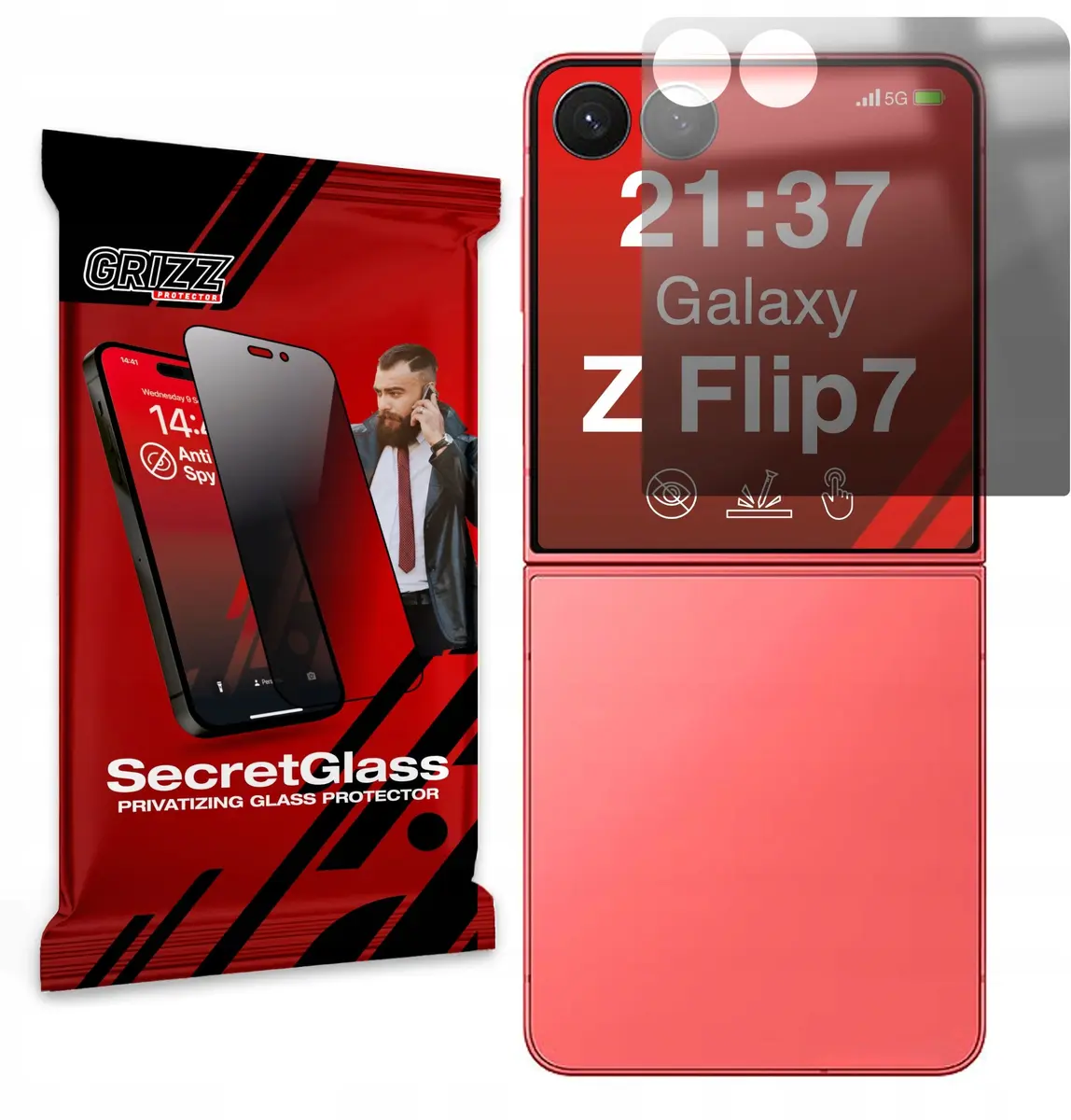Matēta privātuma aizsargstikla GrizzGlass SecretGlass priekš