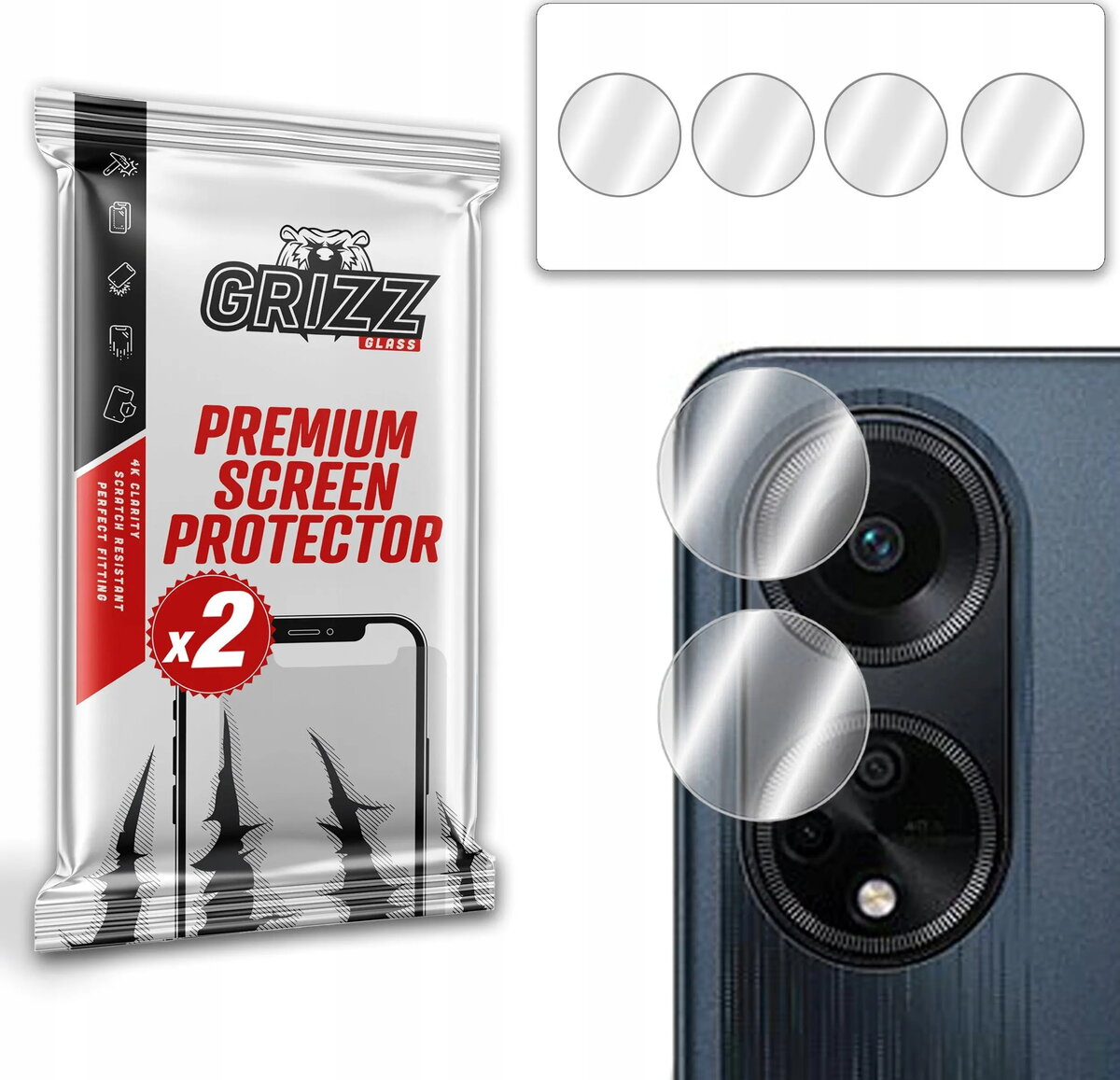 Kameras aizsargstikls GrizzGlass HybridGlass priekš Oppo