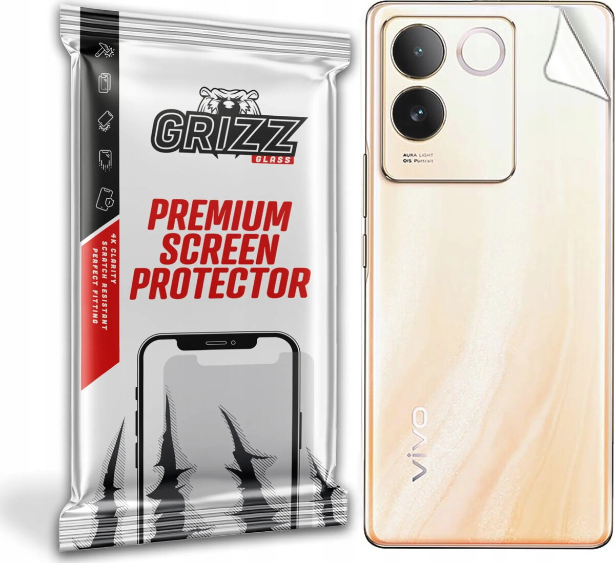Aizmugures stikla aizsargplēve GrizzGlass SatinSkin priekš