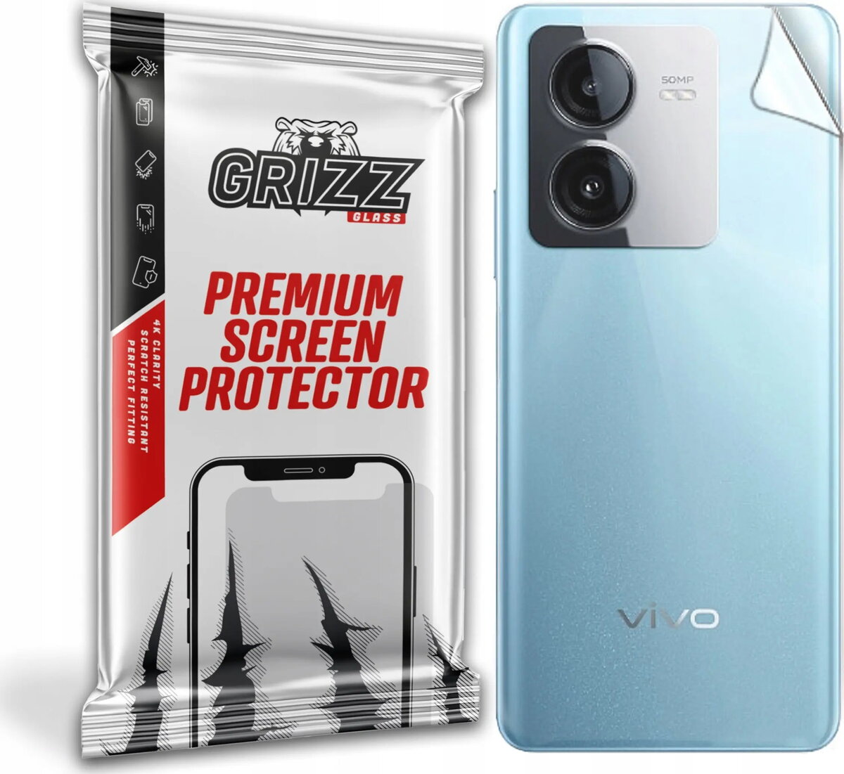 Aizsargplēve GrizzGlass SatinSkin aizmugurei priekš Vivo