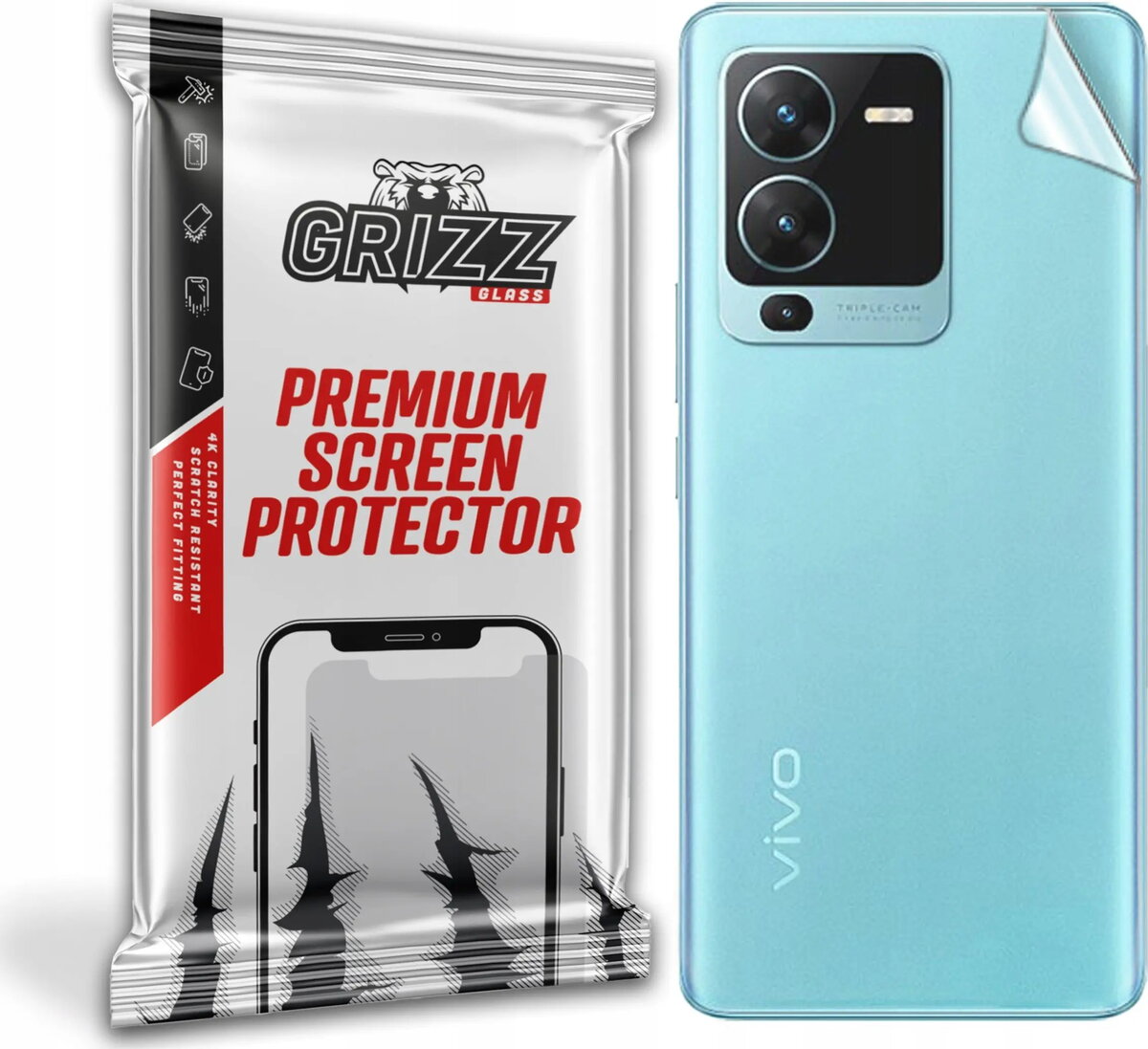 Aizmugures aizsargplēve GrizzGlass priekš vivo V25