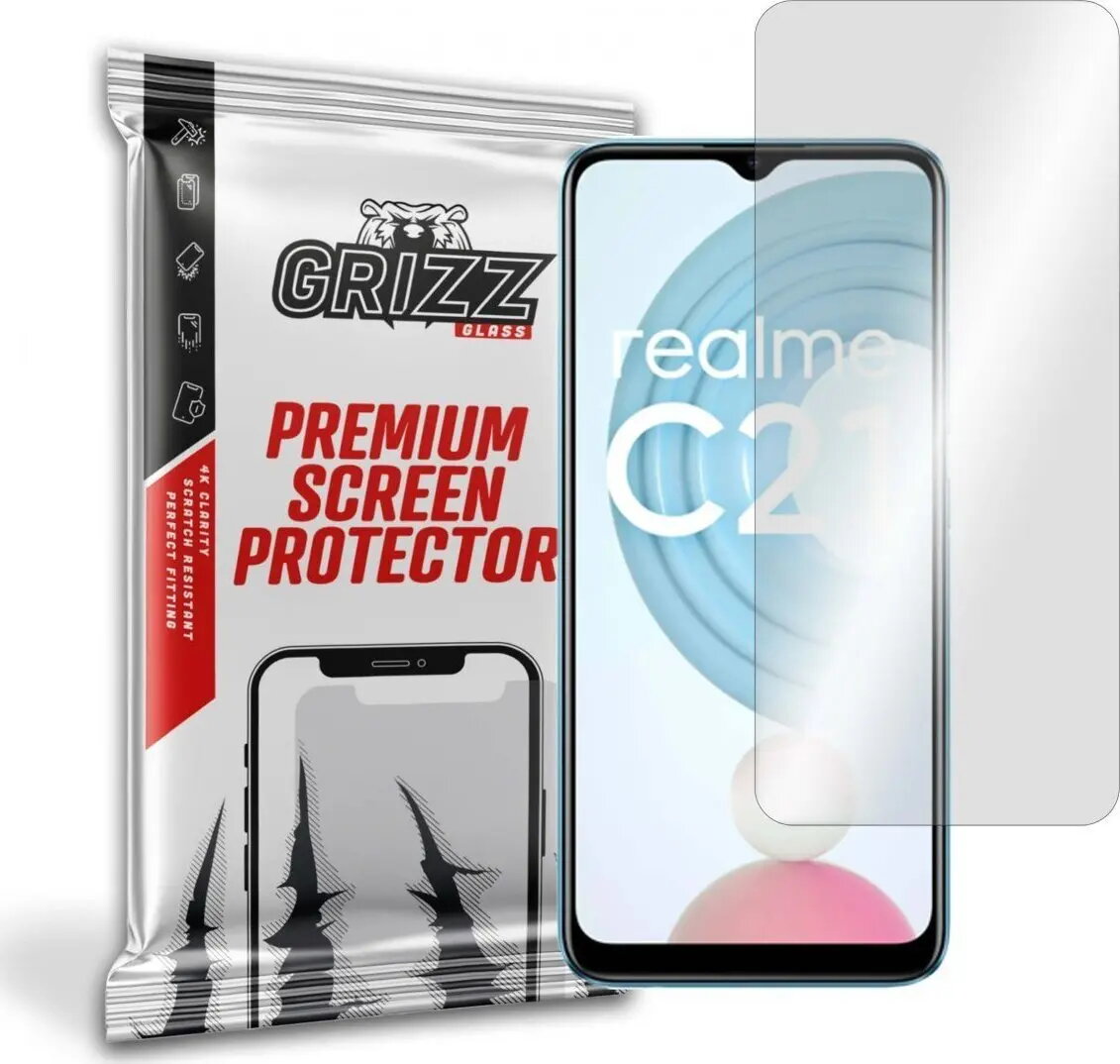 Hibrīdais aizsargstikls GrizzGlass priekš Realme C21