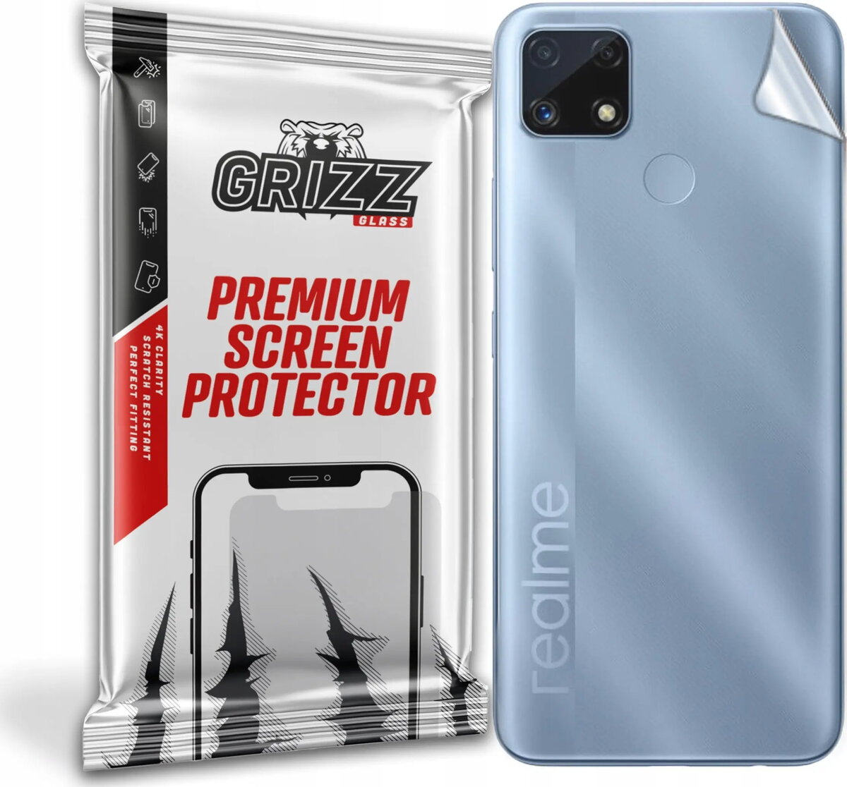 Aizsargcine plēve GrizzGlass aizmugurei Realme C25s