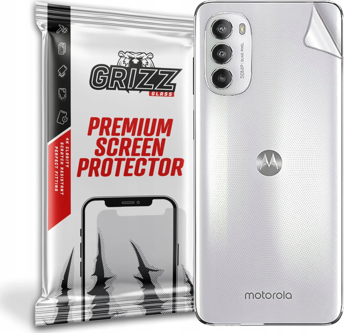 Aizmugures aizsargplēve GrizzGlass priekš Motorola Moto