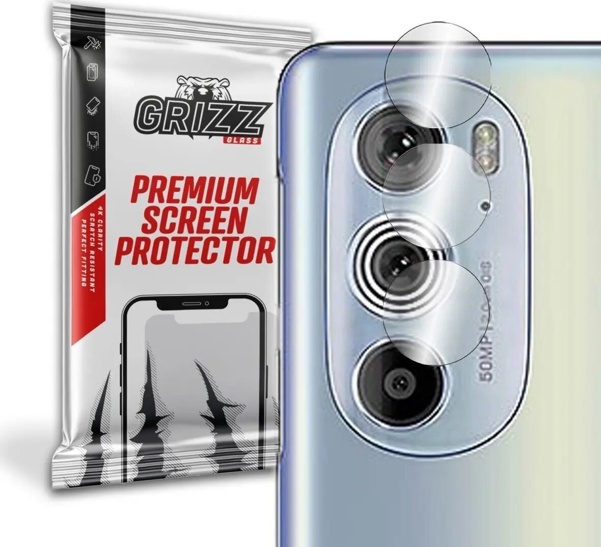 GrizzGlass hibrīdais aizsargstikls kamerai Motorola Moto
