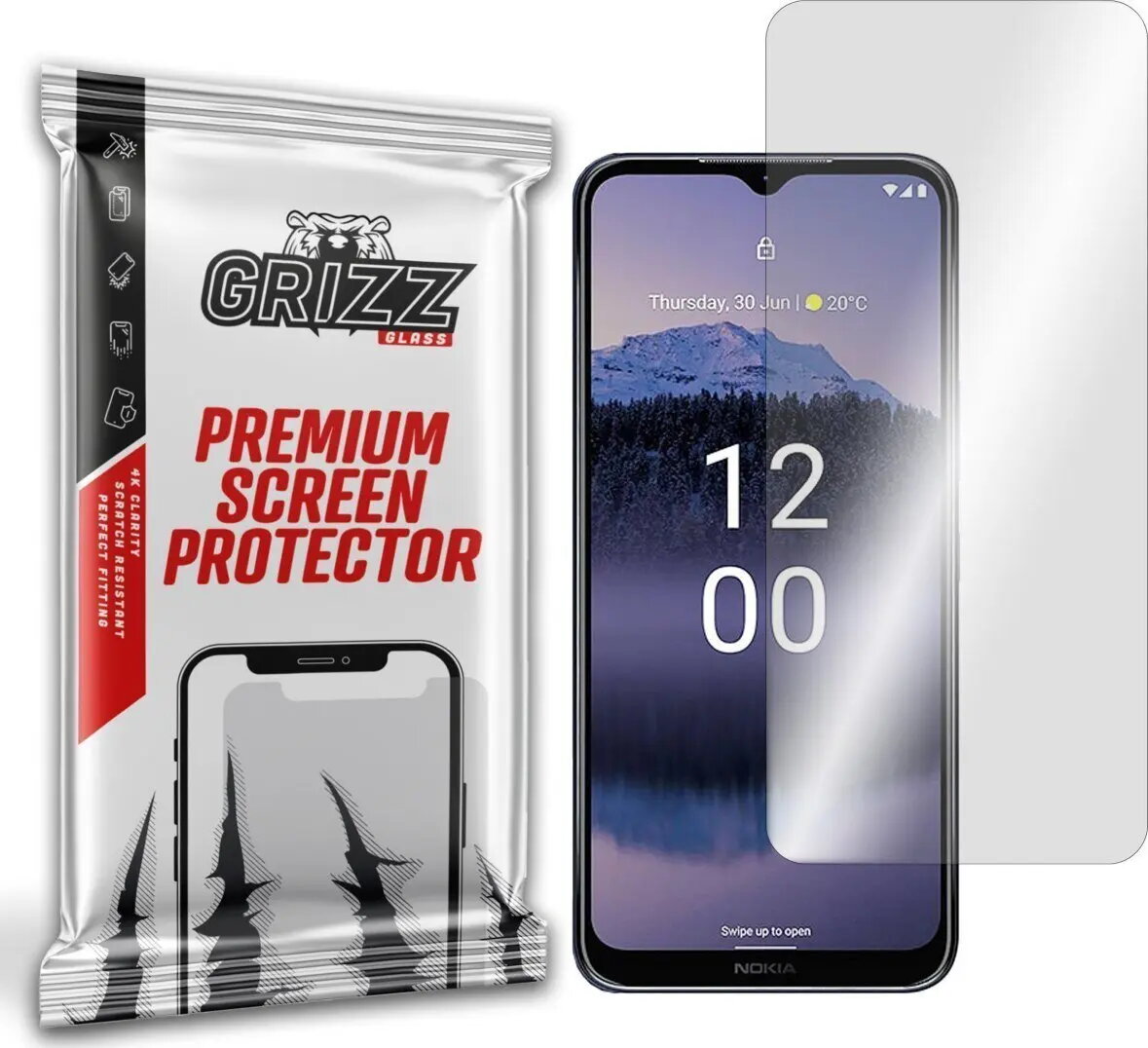 Hibrīda rūdīta aizsargstikla GrizzGlass priekš Nokia