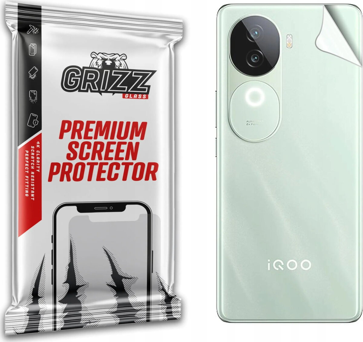 Aizmugures aizsargvāksne GrizzGlass SatinSkin priekš Vivo